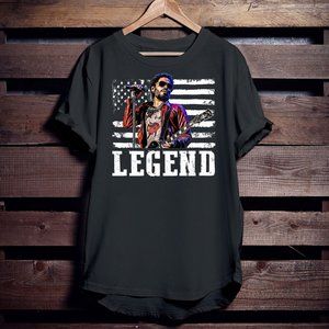 Lenny Kravitz - Distressed American Flag Lenny Kravitz Music Legend Essential TS